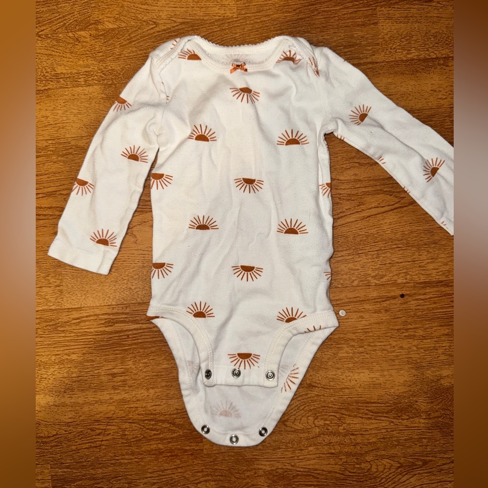 Carter's White and Orange Sunburst Bodysuit